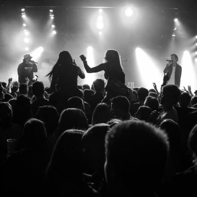 Publikum og scene under live-show